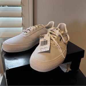 adidas Kids White Canvas Sneakers